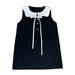 Tosmy Girls Clothes Sleeveless Jumpsuit Little Black Doll Collar Vest Princess Dress Kids Casual Dresses