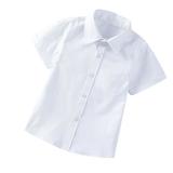 QIPOPIQ Clearance Toddler Boys Clothes Boys School Uniform Dress Shirt Short Sleeve Button-Up Oxford Shirt White Sizes 2T-18T