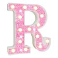 LED Marquee Letter Lights Light Up Pink Letters Glitter Alphabet Letter Sign Battery Powered for Night Light Birthday Party Wedding Girls Gifts Home Bar Christmas Decoration Pink Letter R