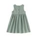 Tosmy Girls Clothes Strap Solid Button Midi Sleeveless Summer Casual Sundress A Line Dress With Pockets For 6 Months To 5 Years Kids Kids Casual Dresses