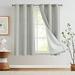 Curtainking 100% Blackout Curtains 38x63 inch Black Out Linen Textured Curtain Grommet 2 Pcs Grey