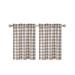 Buffalo Check Plaid Short Window Curtain White and Beige Tier Curtains-2 Panels 28 x36