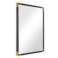 Andy Star 30 x40 Black Mirror for Bathroom Clean Modern Rectangle Mirror for Bathroom with Gold Metal Corner Contemporary Black Framed Wall Mirror