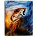 Design Art Gentle Tiger Portrait Collage Graphic Art on Wrapped Canvas