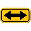 Traffic & Warehouse Signs - Black/Yellow Double Arrow Sign I6 18 x 24 Aluminum Sign Street Weather Approved Sign 0.04 Thickness - 1 Sign