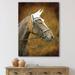DESIGN ART Designart Portrait Of Brown Horse With White Ears Farmhouse Canvas Wall Art Print 8 in. wide x 12 in. high