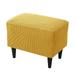 Wingback Chair Slipcover Cushion Cover Washable Stretch Ottoman Covers Solid Color Corn Grain Furniture Protector For Living Room Bedroom-Yellow-ottoman cover