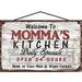 5x8 Vintage Style Kitchen Sign Welcome to Momma s Kitchen Daily Specials Open 24 Hours Home of Cold Milk and Warm Cookies Mother s Day Gift for Grandmothers Home DÃ©cor for Grandma