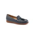 Wide Width Women's Dawson Casual Flat by Trotters in Navy (Size 6 1/2 W)