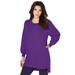 Plus Size Women's Blouson Sleeve High-Low Sweatshirt by Roaman's in Purple Orchid (Size 26/28)