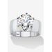 Women's 4 Tcw Round Cubic Zirconia Solitaire Ring In .925 Sterling Silver by PalmBeach Jewelry in Silver (Size 14)