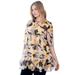 Plus Size Women's Notched V-Neck Tiered Keyhole Tunic by ellos in Multi Abstract Print (Size 26)