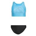 adidas Women's Big Bars Bikini Badeanzug, Blue Burst/Black, 30