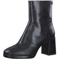 s.Oliver Damen Stiefeletten mit Absatz mit Schlangenmuster Blockabsatz Schwarz (Black Metallic), 36