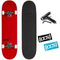 [CCS] Blank Skateboard Complete - Maple Wood - Professional Grade - Fully Assembled with Skate Tool and Stickers - 7.75" x 32.00" (Red, 7.75")