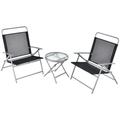 Costway 3 Pieces Patio Folding Chair Set Outdoor Metal Conversation Set