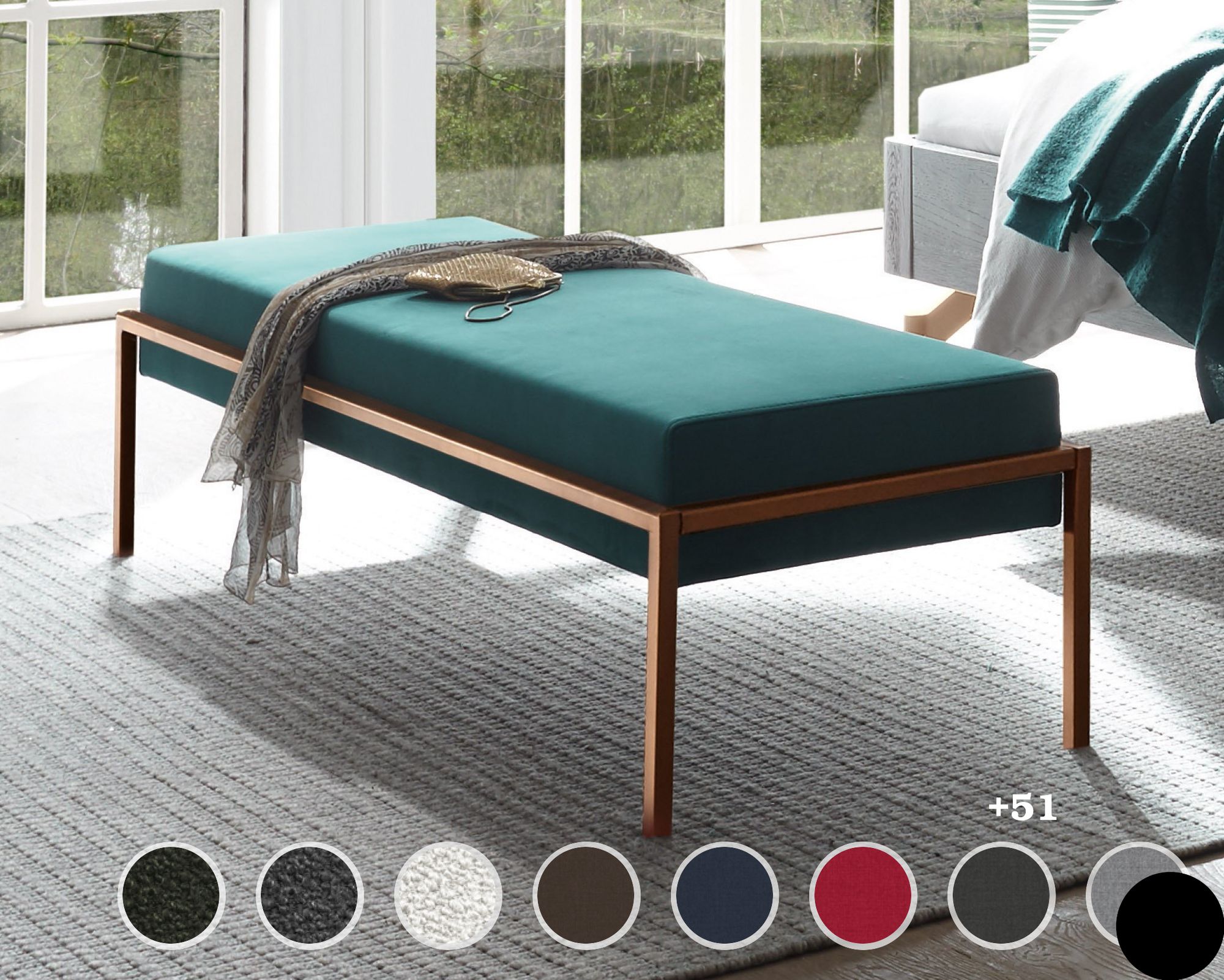 Hasena Bettbank Topa Anthrazit / PK3 Tocco 711 creme