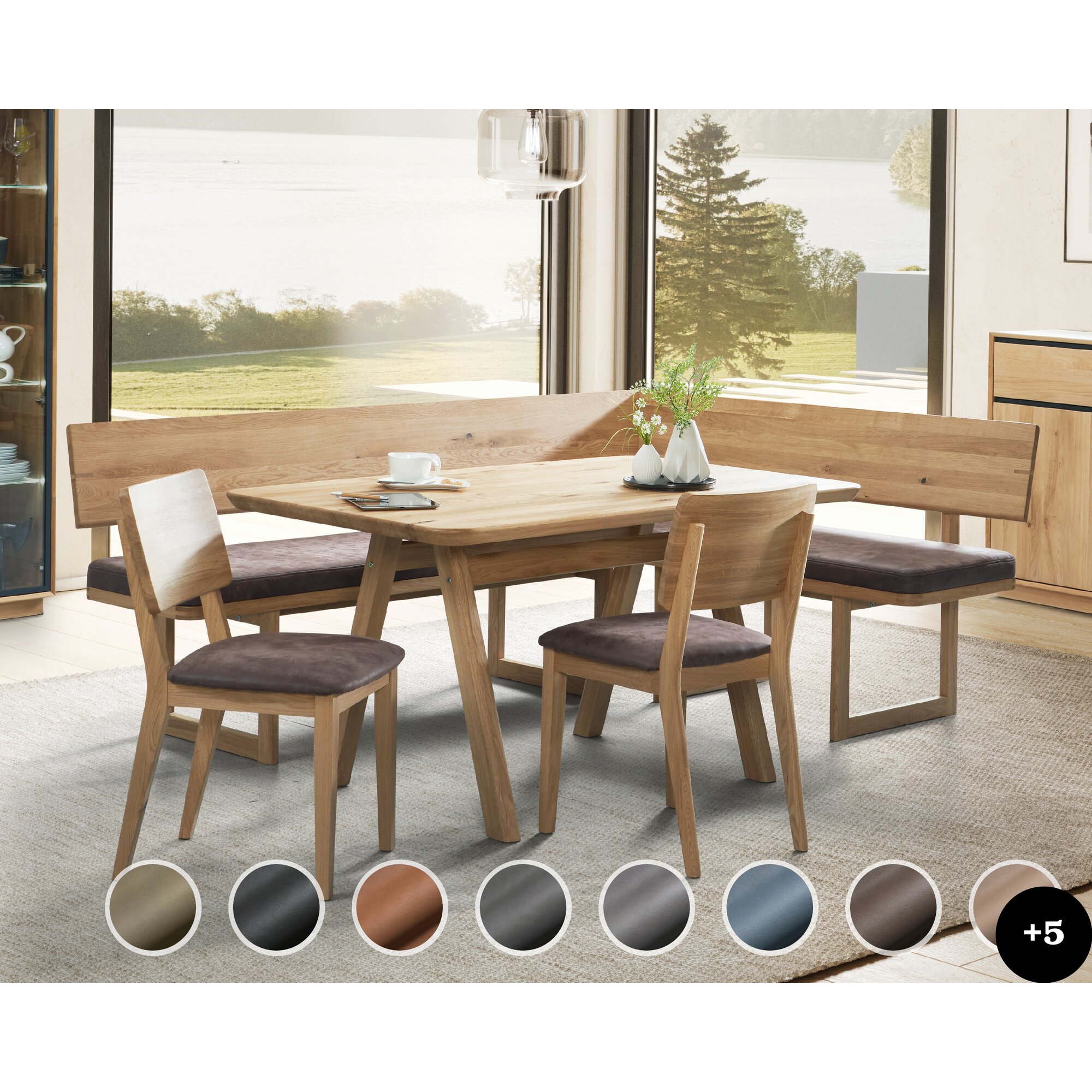 Schösswender »Deven« Eckbankgruppe II Gavin 202 rot / Wildeiche Samtlack