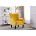 Modern Upholstered Fabric High Back Accent Chair with Wood Legs,Upholstered Single Sofa Club Chair for Living Room, Bedroom