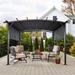 12 x 9 Ft Outdoor Pergola Patio Gazebo, Retractable Shade Canopy, Steel Frame Grape Gazebo, Sun Shelter Pergola for Backyard