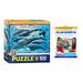 Bundle of 2 |Eurographics Whales & Dolphins 100 Piece Jigsaw Puzzle + Smart Puzzle Glue Sheets