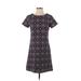 Ann Taylor LOFT Casual Dress - Shift: Burgundy Jacquard Dresses - Women's Size 2