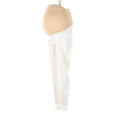 LED Luxe Essentials Denim Casual Pants: White Bottoms - Women's Size 24 Maternity