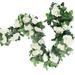 1/2 Pack 220cm Artificial Rose Flower Garland Decoration Fake Silk Rose Flower Vines Hanging Floral Garland for Party Wedding Arch Decor(White 2pcs)