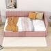 Latitude Run® Twin Size 2 Drawers Daybed Upholstered/Linen in Pink | 28 H x 42 W x 79 D in | Wayfair F5AB9A298E8A443B9BABA8CC19AE1D15