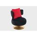 Slipper Chair - Mercer41 Manushri 28.4" Wide Velvet Swivel Slipper Chair Velvet in Black | 33.1 H x 28.4 W x 33.1 D in | Wayfair