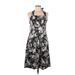 White House Black Market Casual Dress: Black Print Dresses - Women's Size 8