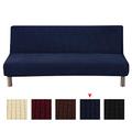 Armless Sofa Cover,Polyester Spandex Waterproof Futon Slipcover Protector 3 Seater,armless sofa bed seat cover,Furniture Protector fits Folding Sofa Bed Without Armrests Slipcover (navy)