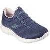 Slip-On Sneaker SKECHERS "SUMMITS-FUN FLARE", Damen, Gr. 40, blau, Textil, Synthetik, meliert, sportlich, Schuhe, Trainingsschuh in veganer Verarbeitung