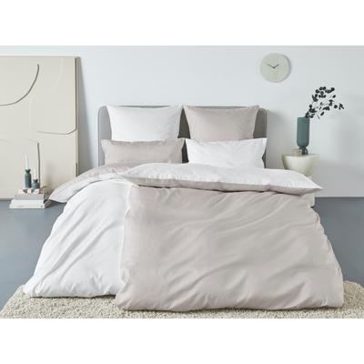 Bettwäsche "Mila2", beige (beige, weiß), B/L: 135cm x 200cm, , Mako-Satin, B/L: 80cm x 80cm, Mako-Satin, Obermaterial: 100% Baumwolle, GUIDO MARIA KRETSCHMER HOME & LIVING, Bettwäsche, Mako-Satin aus 100% Baumwolle, Größe ab 135x200 cm Image