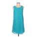 Everly Casual Dress - Shift: Blue Dresses - Women's Size Small