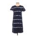 J.Crew Factory Store Casual Dress - Shift: Blue Stripes Dresses - Women's Size X-Small