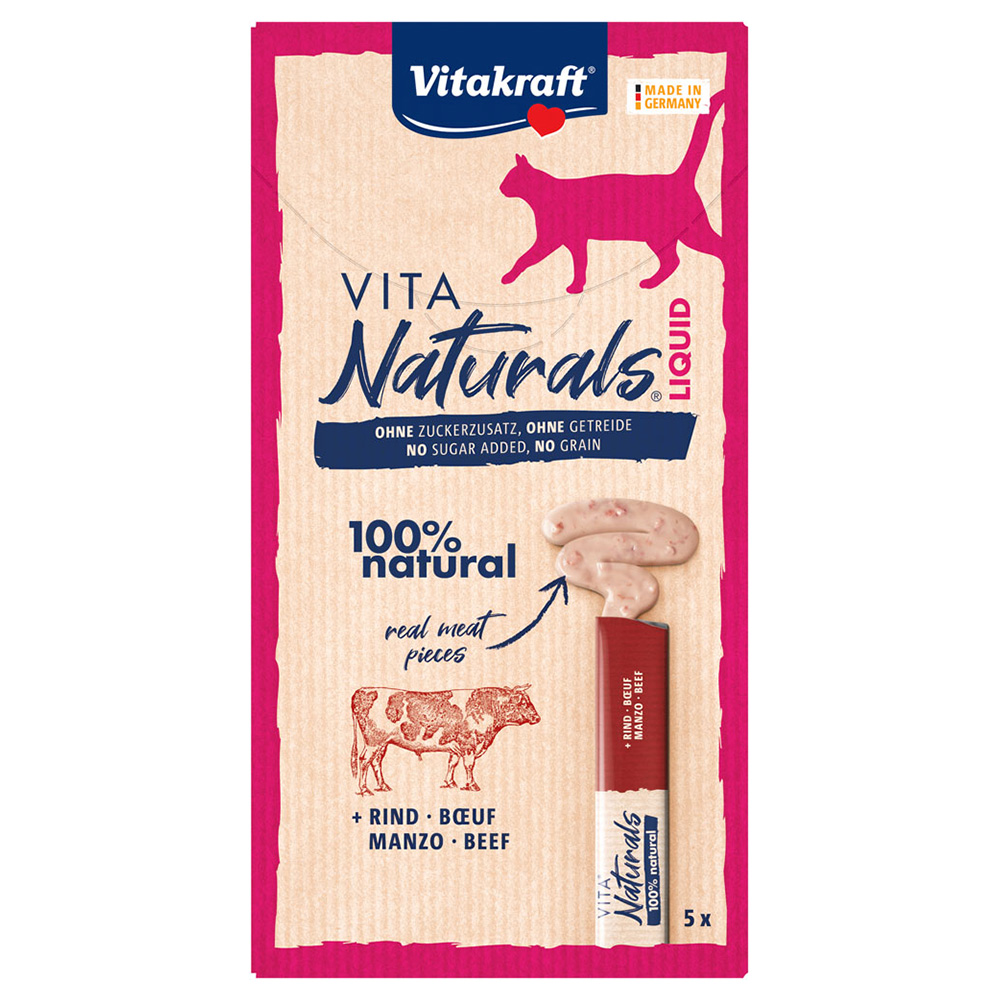 Vitakraft Vita Naturals Liquid Manzo Snack per gatto - Set %: 20 x 15 g