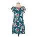 Tommy Hilfiger Active Dress - Shift: Teal Floral Activewear - Women's Size X-Small