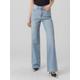Straight-Jeans VERO MODA "VMTESSA HR STRAIGHT JEANS RA339 GA NOOS", Damen, Gr. 30, Länge 32, blau (light blau denim), Denim/Jeans, Obermaterial: 99% Baumwolle, 1% Elasthan, modisch, straight fit, Jeans