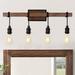 Millwood Pines Bucharest Dimmable + Wood Grain Vanity light in Black | 10.24 H x 28 W x 5.23 D in | Wayfair 0A878E8469EF463E936BE5644F491271