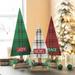 The Holiday Aisle® Set Of 3 Wooden Christmas Plaid Table Tree Wood in Brown | 20 H x 7.5 W x 3.75 D in | Wayfair D68584CE2D4E4E1B842CCAC891D5A584