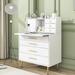 Mercer41 Marletta 7 Drawer 31.1" W Combo Dresser Wood/Metal in White | 43.3 H x 31.1 W x 16.9 D in | Wayfair 01AB0290C51245E1B14F813A572B4139