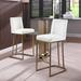 Set of 2 Velvet Upholstered Bar Stools: Counter Height 26" - Modern Woker Furniture for Kitchen, Pub, and Dining Chairs
