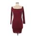 Boohoo Casual Dress - Mini: Burgundy Solid Dresses - New - Women's Size 8