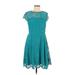 Kensie Casual Dress - Fit & Flare: Teal Dresses - Women's Size 6