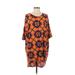 Lularoe Casual Dress - Shift Crew Neck 3/4 sleeves: Orange Dresses - Women's Size Small