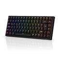 RK ROYAL KLUDGE RK84-DE 75% Gaming Keyboard, 85 Keys Compact Keyboard, Bluetooth Mechanical Keyboard, Brown Switch, RGB Backlight, 2.4 GHz Gaming Keyboard for Mac & Windows, Black