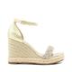 Dune Ladies KINGDOM Diamante-Strap Wedge-Heel Sandals Size UK 7 Wedge Heel Wedges