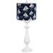 Lexington White Table Lamp with Navy Blue Sailboats 26.5H.