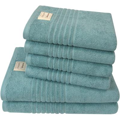 Handtuch Set DYCKHOFF "Nature", blau (ozean), 6 St., Frottier, Frottier, Obermaterial: 100% Baumwolle, Handtücher (Packu